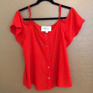 Red off-the-shoulder top